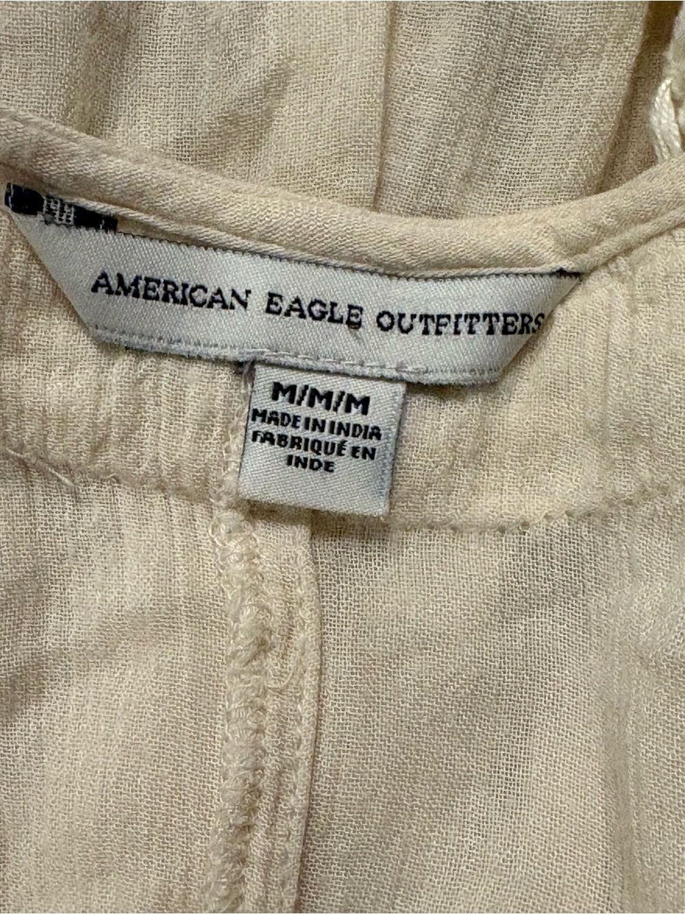 American Eagle Boho Mirror Kimono Cardigan Cream Fringe Shisha Festival - Picture 4 of 4